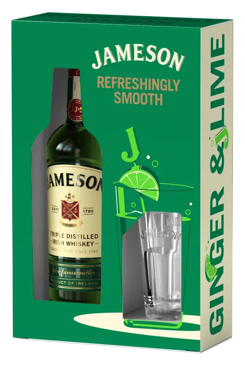 JAMESON IRISH WHISKEY W / 2 GLASSES 750ML